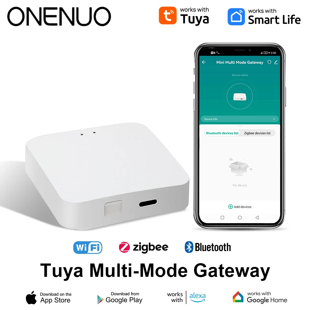 Tuya ZigBee 멀티 모드 게이트웨이 허브 스마트 홈 WiFi 브리지 블루투스 메시 스마트 라이프 원격 제어 Alexa 및 Google Home으로 작동