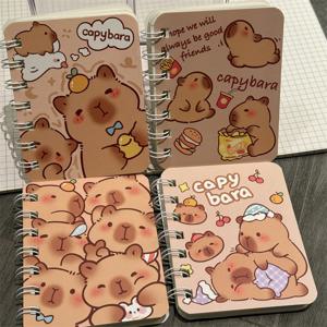 만화 Capybara A7 코일 노트 미니 포켓 편지지 노트 저널 메시지 도서 사무용품 학교 선물로 돌아 가기