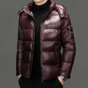 겨울 남성 다운 재킷 패션 광택 방수 짧은 다운 재킷 고품질 남성 경량 Snowski White Duck Down Parka
