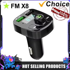 VIKEFON LED MP3 차량용 블루투스 FM 핸즈프리 호환 5.0 송신기, 3.1A QC3.0 PD C타입 듀얼 USB 차량용 충전기