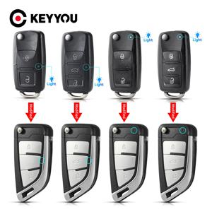 KEYYOU Vw B5 폭스 바겐 비틀 캐디 Passat 골프 제타 폴로 Scirocco Tiguan Touran Skoda 시트 하우징 용 새 자동차 키 케이스 쉘