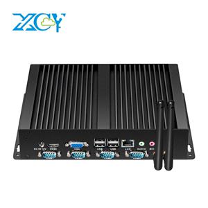 XCY 팬리스 산업용 미니 PC, 인텔 코어 i5-3317U, 4x COM DB9, 8x USB 지지대, 윈도우 XP, 7, 8/10 리눅스