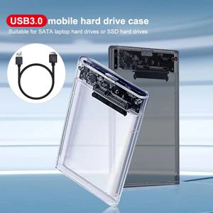HDD 케이스 인클로저 박스 2.5 SSD SATA-USB 3.0 Type-C 3.1(5Gbps 어댑터 포함) 외부 하우징 하드 드라이브 박스 투명/검정색