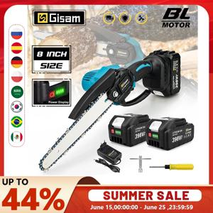Gisam 8 인치 브러시리스 전기 톱 무선 전기 톱 휴대용 정원 목재 로깅 전기 톱 Makita 18V 배터리 핀 용 전동 공구