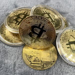 금도금 비트코인 ​​코인 소장품 미술 컬렉션 선물 실제 기념 Casascius 비트 BTC 금속 골동품 공예 모조