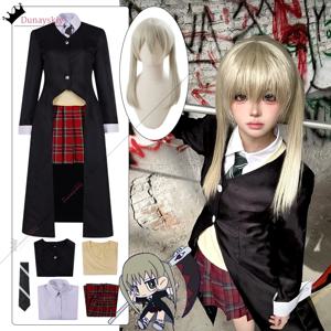 Maka Albarn 코스프레 의상 Anime Soul Eater 롤 플레잉 여성 소녀 스커트 유니폼 가발 정장 할로윈 이상한 의상 Maka Cos Prop