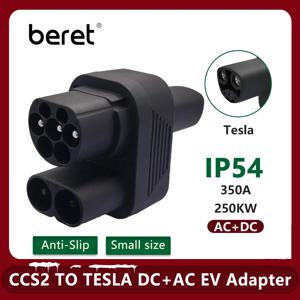 Tesla 모델 3/X/Y에 적합한 Tesla AC + DC 어댑터에 대한 BERET CCS2 CCS2 콤보 NACS 어댑터 지원 CCS2 및 Type2 충전기