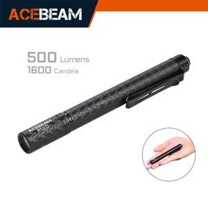 ACEBEAM 펜라이트 컴팩트 EDC 손전등, PT20, 500 루멘, 80 m, 2 AAA 배터리 호환, 3 밝기 레벨, 일일 토치