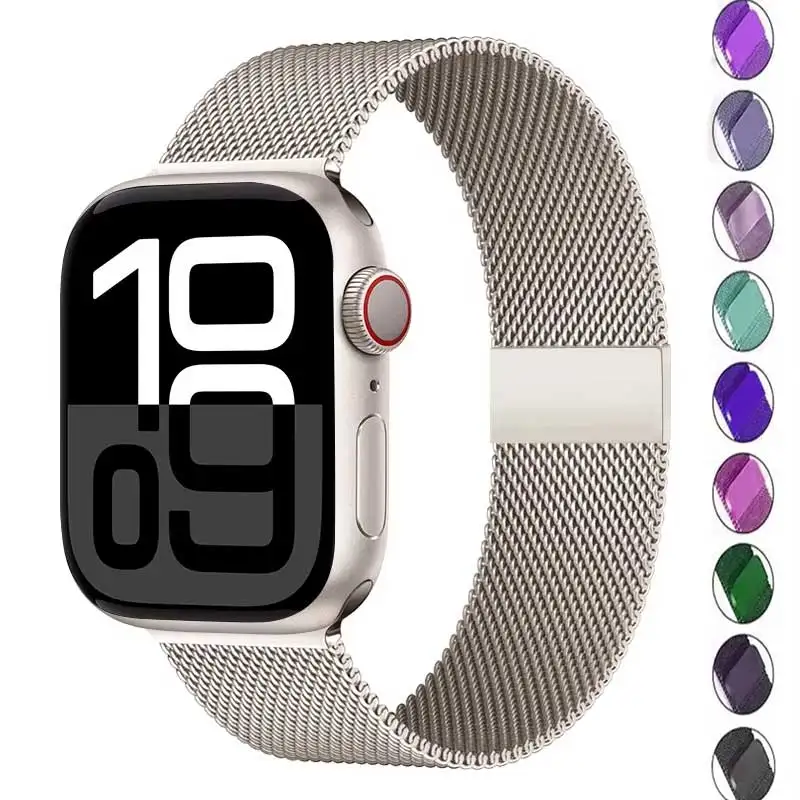 애플 워치 스트랩용 밀라노 루프, 스포츠 팔찌, iwatch 시리즈 8, 7, 6, 5, 4, 3, SE 9, 10, 울트라 2, 49mm, 45mm, 44mm, 40mm, 41mm, 42mm-46mm