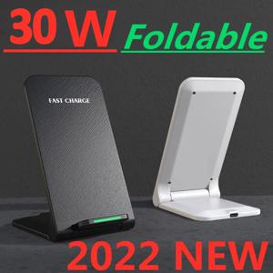 무선 충전기 스탠드 패드, 아이폰 14, 13, 12, 11 프로, X, XS 맥스, XR, 삼성 S21, S20, 고속 충전 독 스테이션, 전화 홀더, 30W