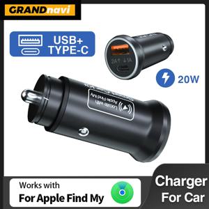 GRANDNAVI 범용 미니 차량용 충전기 담배 라이터 USB Type-C 어댑터 IOS Apple 시스템 용 숨겨진 GPS 로케이터 트랙 내 찾기