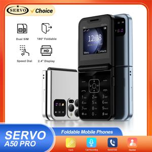 SERVO A50 PRO 플립 휴대폰 듀얼 SIM 통화 기록 속도 다이얼 매직 음성 블랙리스트 접이식 휴대폰 2.4