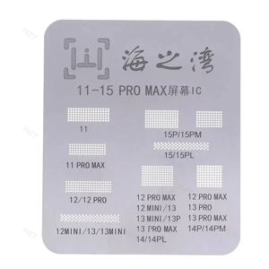 LCD 화면 디스플레이 IC 보호 iPhone 11 12 Pro 13 14 15 Pro Max 플렉스 스크린 칩 스틸 네트 용 BGA Reballing 스텐실