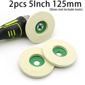 2Pcs 125mm 양모 펠트 연마 그라인딩 휠 패드 폴리 셔 버핑 휠