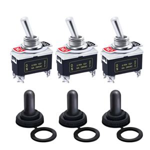 5Pcs 헤비 듀티 자동차 보트 로커 토글 스위치 15A 250V 2Pin SPST ON/OFF 로커 스위치 방수 부팅 Spst 로커 스위치