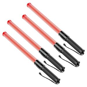 Supernew 4Pack 교통 지팡이 21인치 Led 교통 제어 지팡이 2개의 깜박이는 모드가 있는 안전 조명 지팡이 공기 마샬링 신호 지팡이