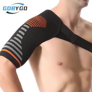 GOBYGO 1Pcs 조정 가능한 탄성 어깨 스트랩 스포츠 스트랩 어깨 패드 피트니스 염좌 스트레인 고정 압축 관절 받침대