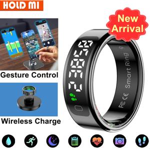 스마트 링 LED 디스플레이 화면 심박수 혈액 산소 모니터 Smartring 남성 여성 Xiaomi 용 방수 멀티 스포츠 모드 링