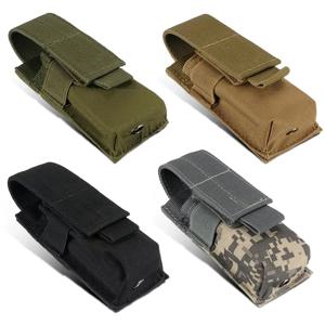 DIZETION 전술 몰 손전등 파우치, 토치 거치대, 탄창 싱글 매그 백, 나이프 홀스터, M5,EDC,9mm, 야외 사냥 허리 가방