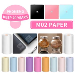 Phomemo 감열지 M02 시리즈 라벨 프린터 용 자체 접착 인쇄 가능 스티커 라벨 인화지 3 롤/박스 20 년 유지