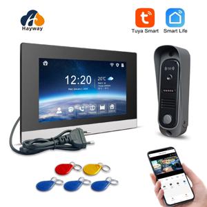 가정용 1080P 비디오 인터콤 시스템 DoorPhone TUYA 무선 WiFi 스마트 적외선 야간 투시경 초인종 모션 감지