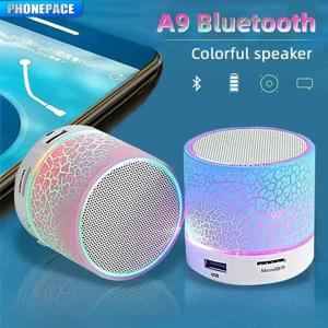 미니 블루투스 스피커 무선 라우드스피커 크랙 LED SD 카드 USB 서브우퍼 휴대용 MP3 음악 사운드 컬럼 PC 휴대폰용