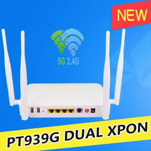 100% 오리지널 XPON ONU GE 2USB TEL HGU WIFI 2.4G 및 5G 듀얼 밴드 ONT EPON/GPON 영어 버전 PT939G 광섬유 라우터