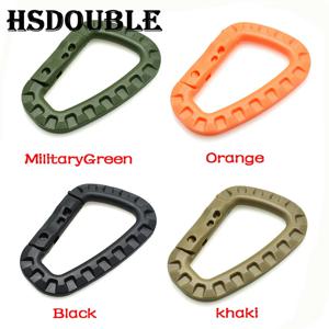 4 개/몫 Carabiner 스냅 교수형 후크 D-링 스프링 플라스틱 강력한 전술 Tac 링크 배낭 EDC 도구 키 체인