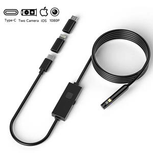Industrail 내시경 3in1 마이크로 USB Type-C IOS iphone 안드로이드 폰용 단일 듀얼 카메라 방수 파이프 검사 내시경