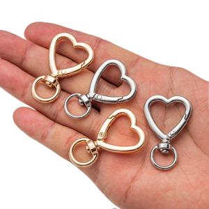 5pcs 금속 심장 랍스터 클로 Clasps 회전 Lanyards 트리거 스냅 후크 스트랩 쥬얼리 만들기 DIY 가방 키 체인 열쇠 고리