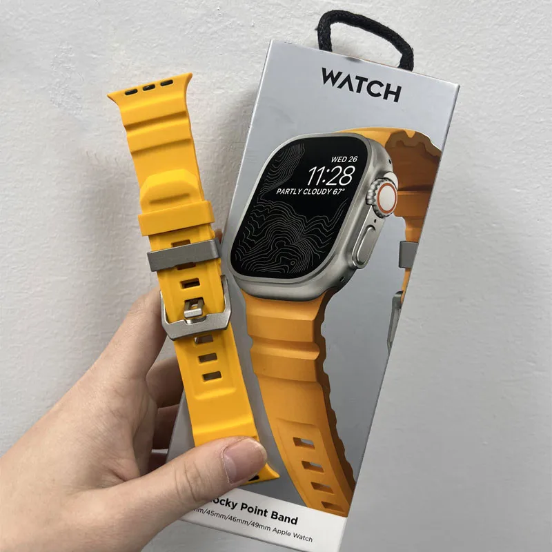 실리콘 스트랩 스포츠 팔찌 밴드, iWatch Ultra2 애플 워치 10, 9, 8, 1, 2, 3, 4, 5, 6/7, 46mm, 49mm, 45mm, 워치 41, 44, 40, 38, 42mm