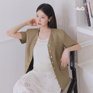더엣지 25SS 프렌치린넨 블렌디드 반팔 자켓