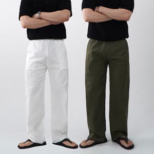 [브리치] 오엔엘 / 1 + 1 린넨슬랙스 남자와이드슬랙스 남자흰바지 테이퍼드핏