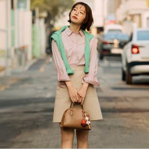 빈폴ACC 리프 라운드 스몰 토트백 - 브릭 BE52D3M08C