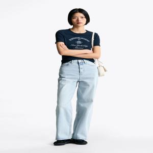 여성 클레어 하이 와이드 데님 팬츠 T32F1NEW43TWT1