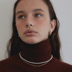 twin pearl chain necklace