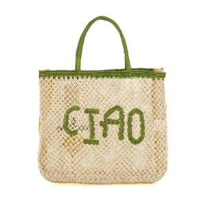 'Ciao Lemon' Large Bag - Fern, natural and yellow