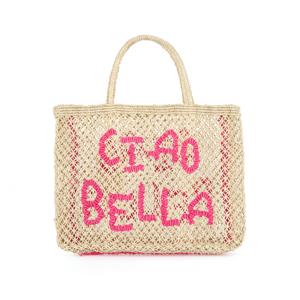 'Ciao Bella' Small Bag - Natural and hot pink
