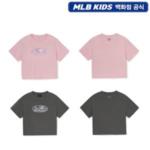 [MLB키즈] 빈티지 모노그램 여아 크롭 티셔츠 7FTSMV153