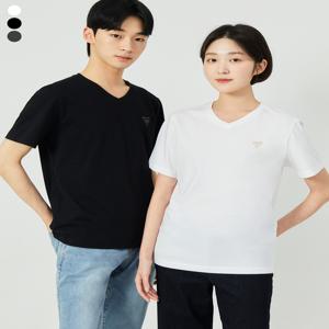 [ON] 유니 레귤러핏 브이넥 고무삼각와펜 반팔티 NP2KE402