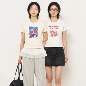 25번 후르츠 슬림핏 반팔티 [3COL] / WBE2L01541