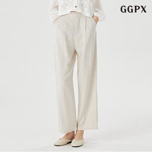 정상가:69,000원 | 데일리 뒷 밴딩 핀턱 린넨 와이드 팬츠 (GOATA008D)