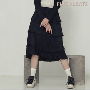 [FINE PLEATS] 피네 플리츠 웨이브 스커트 블랙
