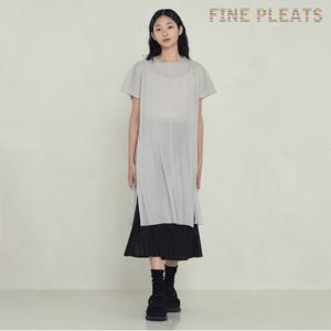[FINE PLEATS] 피네 플리츠 트위스트 원피스 라이트 그레이