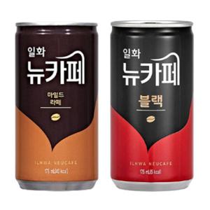 총60캔 일화 뉴카페 175ml 마일드 라떼 30캔+블랙30캔 캔커피  라떼커피 손님접대음료 병문안 학교간식