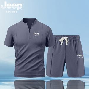 JEEP SPIRIT 여름 얇은 남자 투피스 셋업 트레이닝 세트