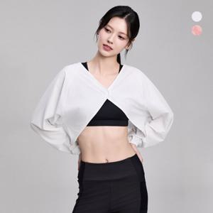 [25SS][다이나핏 공식](택가109,000원) 여성 브레이싱 전판 타공 볼레로 티셔츠_YWM25147
