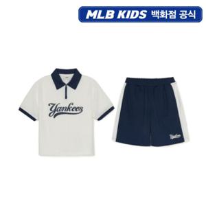[MLB키즈PG] 바시티 메쉬 피케 티셔츠 세트 (7AS1V0753-50CRS)