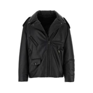 PRADA 블랙 나파 가죽 패딩 재킷 58A049FLY F0002