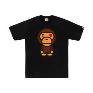 베이프 하트 베이비 마일로 티셔츠 블랙 0ZXTEMX00210O